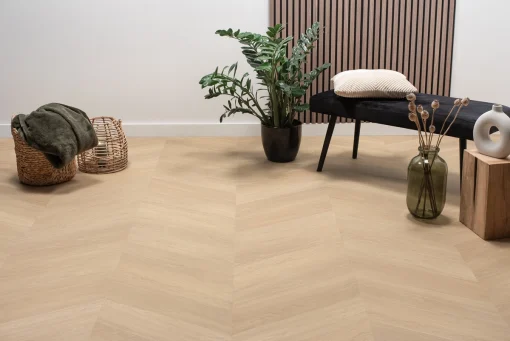 Floer Hongaarse punt PVC vloer Natuur Eiken sfeer front akupanel