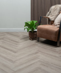 Floer Visgraat PVC Grijs Eiken sfeer front