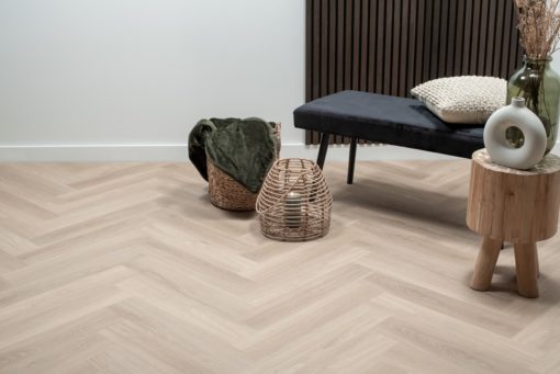 Floer Visgraat PVC vloer Puur Eiken sfeer front