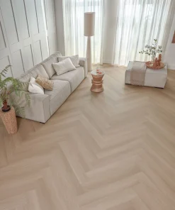 Floer Walvisgraat PVC vloer Zwaardvis Zand woonkamer 3