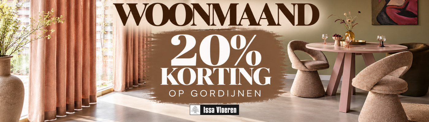 Woonmaand: 20% korting op gordijnen bij Issa Vloeren