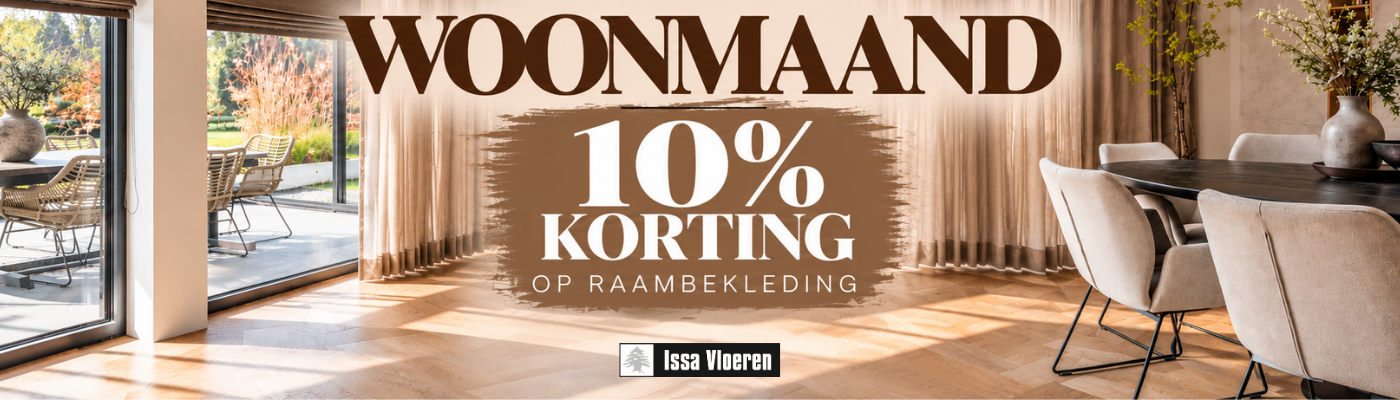 Woonmaand: 10% korting op raambekleding bij Issa Vloeren